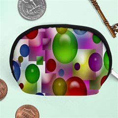 Colorful Bubbles Squares Background Accessory Pouches (medium)  by Simbadda