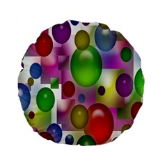 Colorful Bubbles Squares Background Standard 15  Premium Flano Round Cushions by Simbadda