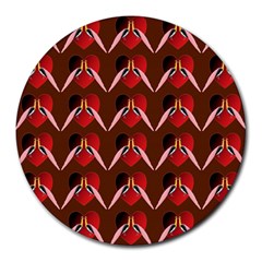 Peacocks Bird Pattern Round Mousepads by Simbadda