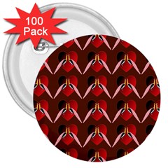 Peacocks Bird Pattern 3  Buttons (100 Pack)  by Simbadda