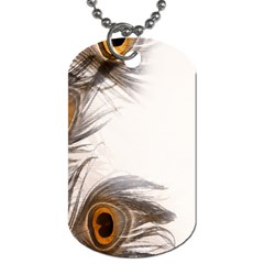 Peacock Feathery Background Dog Tag (one Side) by Simbadda