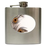 Peacock Feathery Background Hip Flask (6 oz) Front