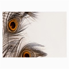 Peacock Feathery Background Large Glasses Cloth (2-side) by Simbadda