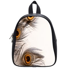 Peacock Feathery Background School Bags (small)  by Simbadda