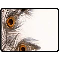 Peacock Feathery Background Fleece Blanket (large)  by Simbadda