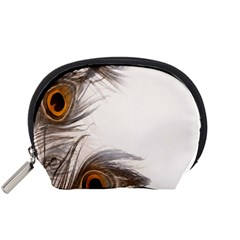 Peacock Feathery Background Accessory Pouches (small)  by Simbadda