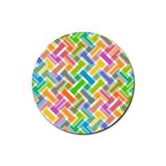 Abstract Pattern Colorful Wallpaper Rubber Round Coaster (4 Pack)  by Simbadda