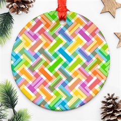 Abstract Pattern Colorful Wallpaper Round Ornament (two Sides) by Simbadda