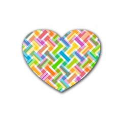 Abstract Pattern Colorful Wallpaper Rubber Coaster (heart)  by Simbadda