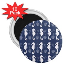 Seahorse And Shell Pattern 2 25  Magnets (10 Pack)  by Simbadda