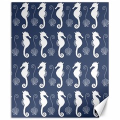 Seahorse And Shell Pattern Canvas 8  X 10  by Simbadda