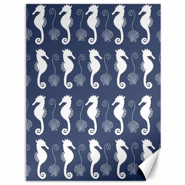 Seahorse And Shell Pattern Canvas 36  x 48  