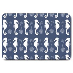 Seahorse And Shell Pattern Large Doormat  by Simbadda