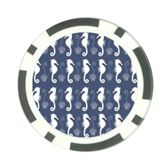 Seahorse And Shell Pattern Poker Chip Card Guard by Simbadda