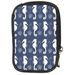 Seahorse And Shell Pattern Compact Camera Cases by Simbadda