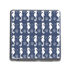 Seahorse And Shell Pattern Memory Card Reader (square) by Simbadda