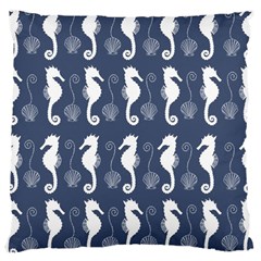 Seahorse And Shell Pattern Large Cushion Case (two Sides) by Simbadda