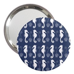 Seahorse And Shell Pattern 3  Handbag Mirrors by Simbadda