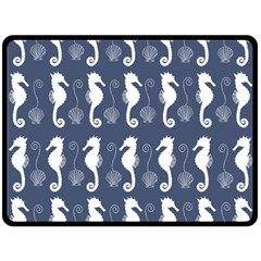 Seahorse And Shell Pattern Double Sided Fleece Blanket (large)  by Simbadda