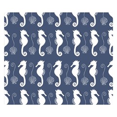 Seahorse And Shell Pattern Double Sided Flano Blanket (small)  by Simbadda