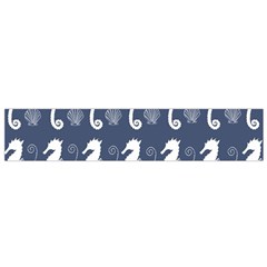 Seahorse And Shell Pattern Flano Scarf (small) by Simbadda