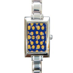 Monkeys Seamless Pattern Rectangle Italian Charm Watch by Simbadda