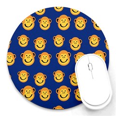 Monkeys Seamless Pattern Round Mousepads by Simbadda