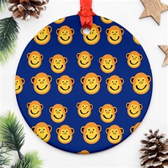 Monkeys Seamless Pattern Ornament (round) by Simbadda