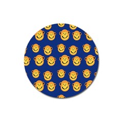 Monkeys Seamless Pattern Magnet 3  (round) by Simbadda