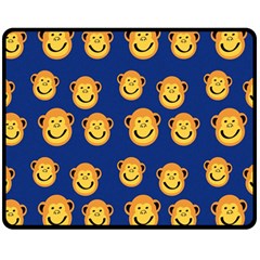 Monkeys Seamless Pattern Double Sided Fleece Blanket (medium)  by Simbadda