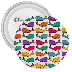 Small Rainbow Whales 3  Buttons by Simbadda