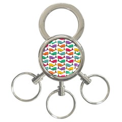 Small Rainbow Whales 3-ring Key Chains by Simbadda