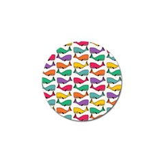 Small Rainbow Whales Golf Ball Marker by Simbadda