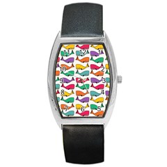 Small Rainbow Whales Barrel Style Metal Watch by Simbadda