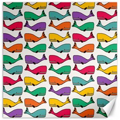 Small Rainbow Whales Canvas 20  X 20   by Simbadda