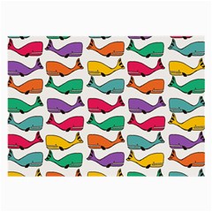 Small Rainbow Whales Large Glasses Cloth (2-side) by Simbadda