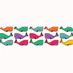 Small Rainbow Whales Large Bar Mats by Simbadda