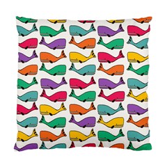 Small Rainbow Whales Standard Cushion Case (one Side) by Simbadda