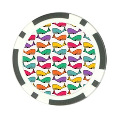 Small Rainbow Whales Poker Chip Card Guard (10 Pack) by Simbadda