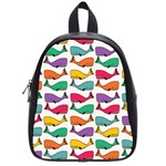 Small Rainbow Whales School Bags (Small)  Front