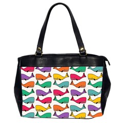 Small Rainbow Whales Office Handbags (2 Sides)  by Simbadda