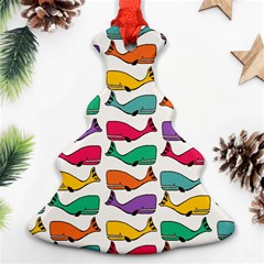 Small Rainbow Whales Ornament (christmas Tree)  by Simbadda