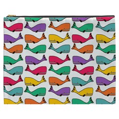 Small Rainbow Whales Cosmetic Bag (xxxl)  by Simbadda