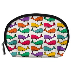 Small Rainbow Whales Accessory Pouches (large)  by Simbadda