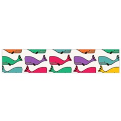 Small Rainbow Whales Flano Scarf (small) by Simbadda