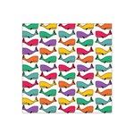 Small Rainbow Whales Satin Bandana Scarf Front