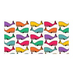 Small Rainbow Whales Satin Wrap by Simbadda