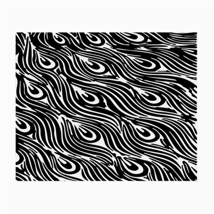 Digitally Created Peacock Feather Pattern In Black And White Small Glasses Cloth (2-Side)