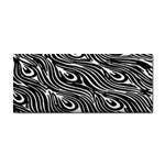 Digitally Created Peacock Feather Pattern In Black And White Cosmetic Storage Cases Front