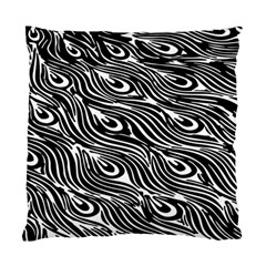 Digitally Created Peacock Feather Pattern In Black And White Standard Cushion Case (one Side) by Simbadda